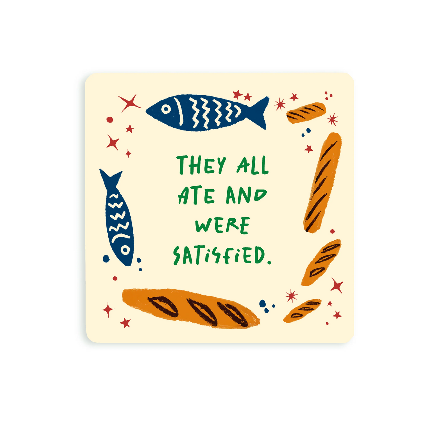 Wooden Coaster - They All Ate And Were Satisfied
