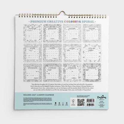 Peace in Every Moment Creative Coloring - 2026 Spiral Wall Calendar (U3395)