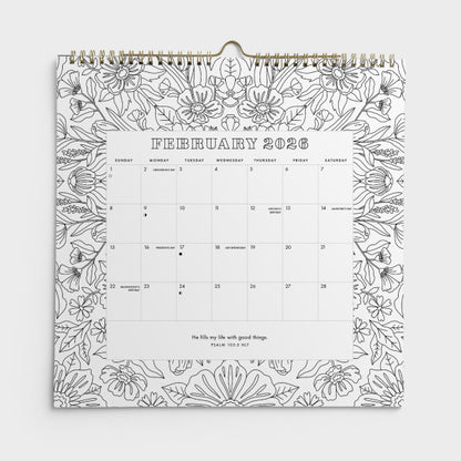 Peace in Every Moment Creative Coloring - 2026 Spiral Wall Calendar (U3395)