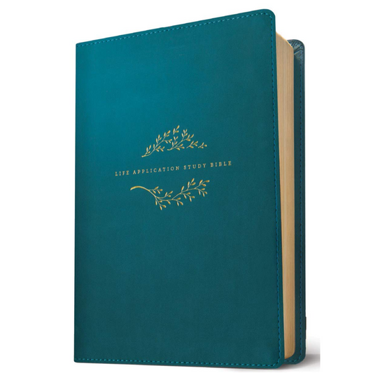 NLT Life Application Study Bible (Third Ed), Large Print - LeatherLike, Teal Blue