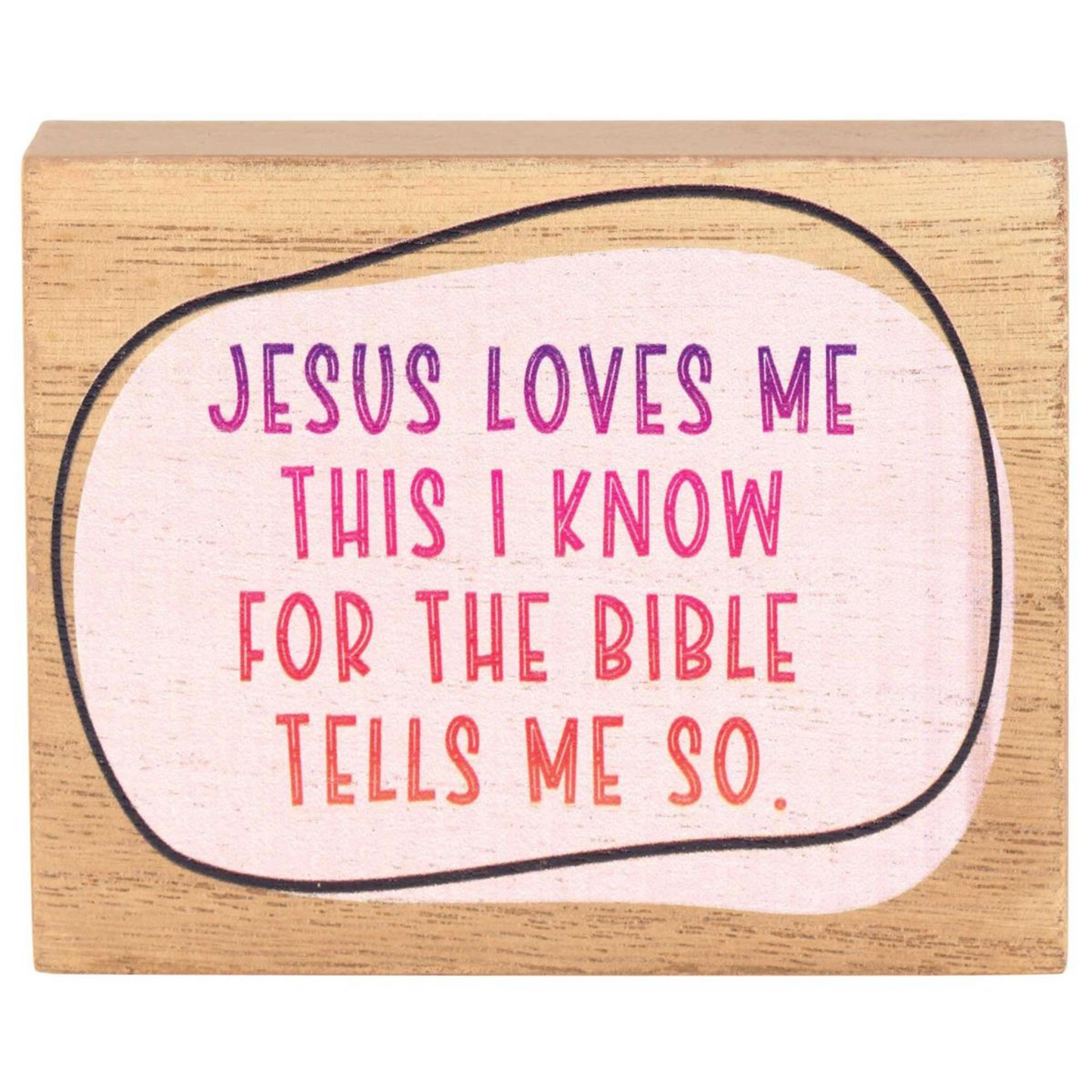 Mini Wood Plaque - Jesus Loves Me (#TPLK43-321)