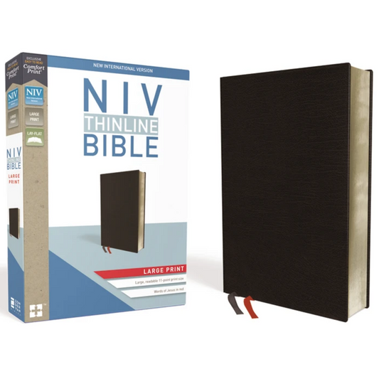NIV Thinline, Large Print Bible, Black Bonded Leather
