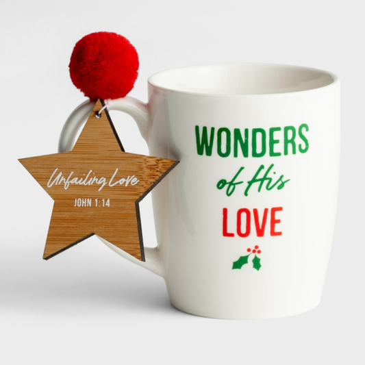 Christmas Mug with Ornament - Wonders of His Love (#J5660)
