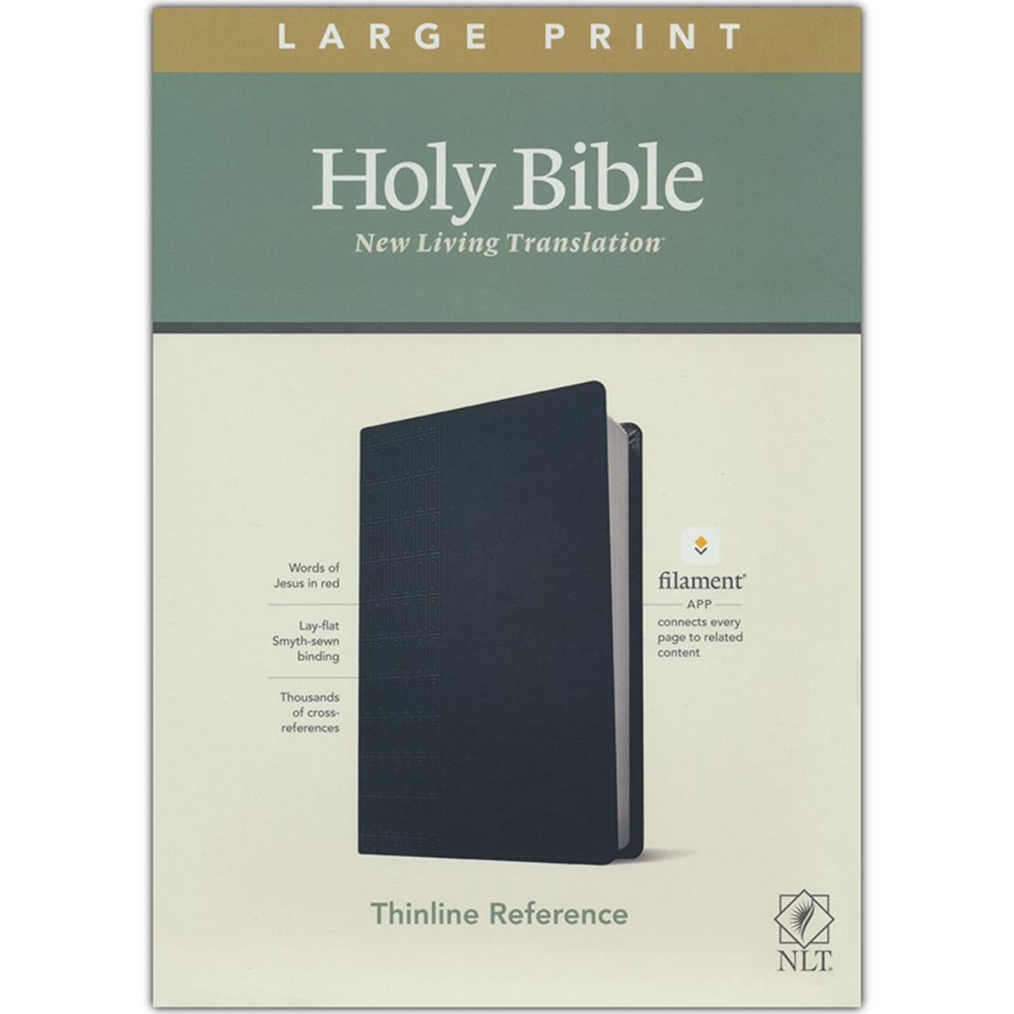 NLT Large Print Thinline Reference Bible, Filament-Enabled Edition - Leatherlike