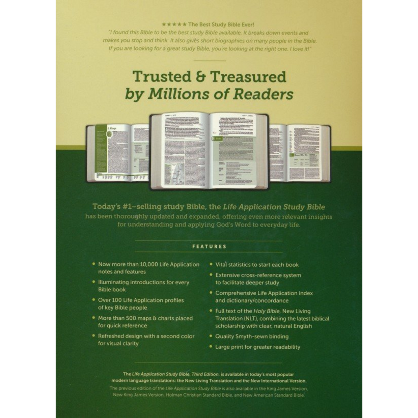 NLT Life Application Study Bible (Third Ed), Large Print - LeatherLike, Black/Onyx