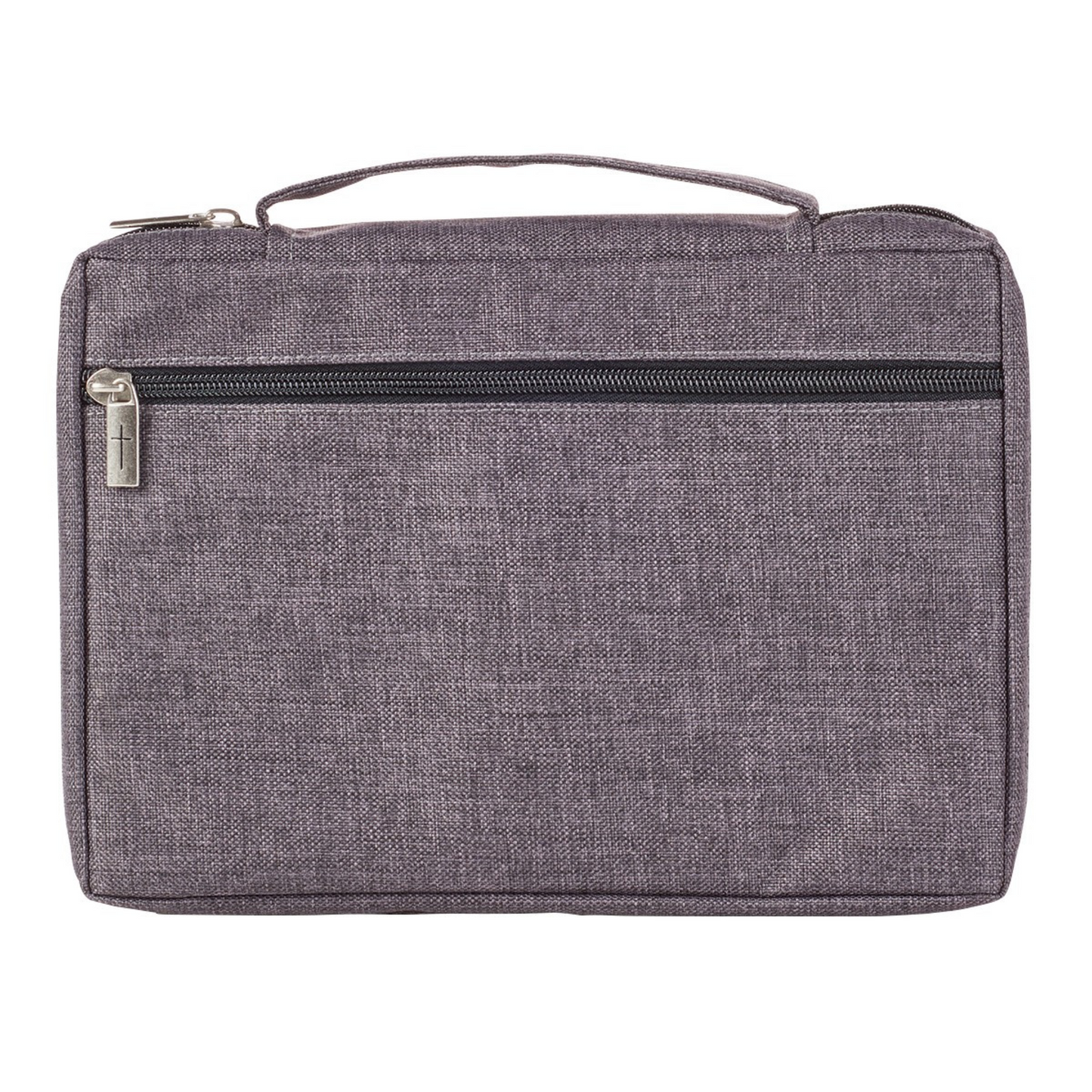 Poly-Canvas Value Bible Cover, Ichthus Fish Badge - Gray