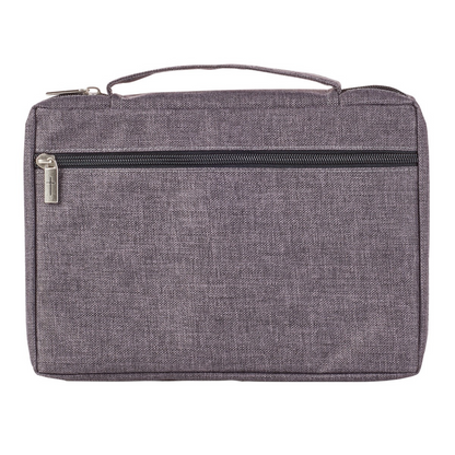 Poly-Canvas Value Bible Cover, Ichthus Fish Badge - Gray