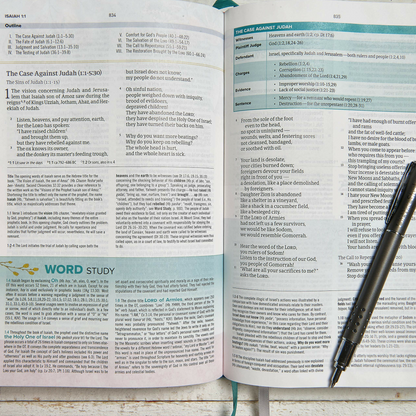 CSB Study Bible for Women, Teal Flowers LeatherTouch