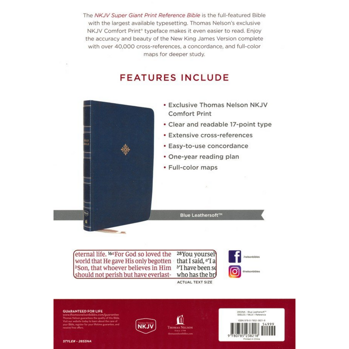 NKJV Super Giant Print Reference Bible, Leathersoft
