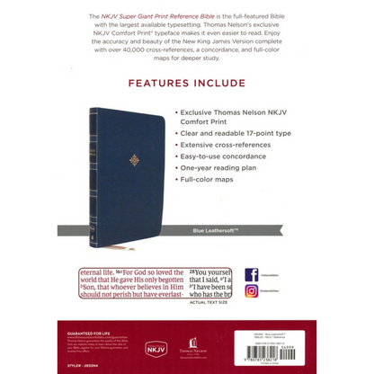 NKJV Super Giant Print Reference Bible, Leathersoft