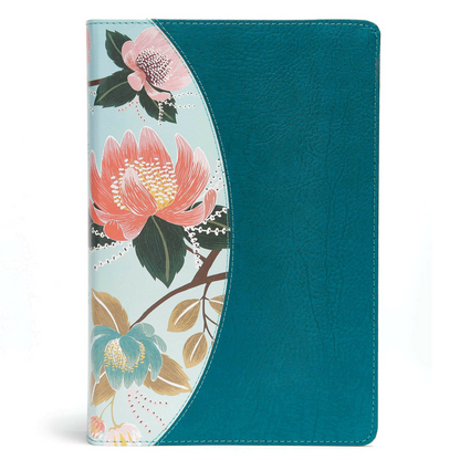 CSB Study Bible for Women, Teal Flowers LeatherTouch