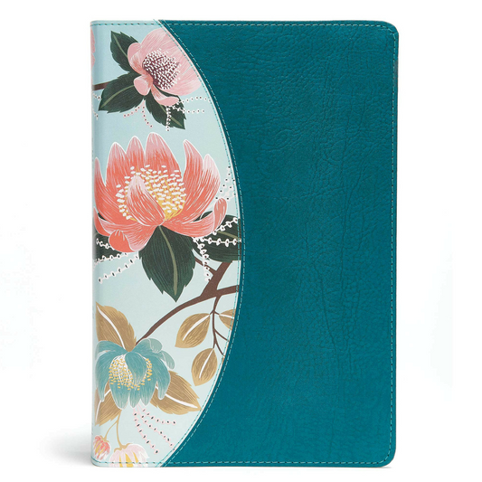 CSB Study Bible for Women, Teal Flowers LeatherTouch
