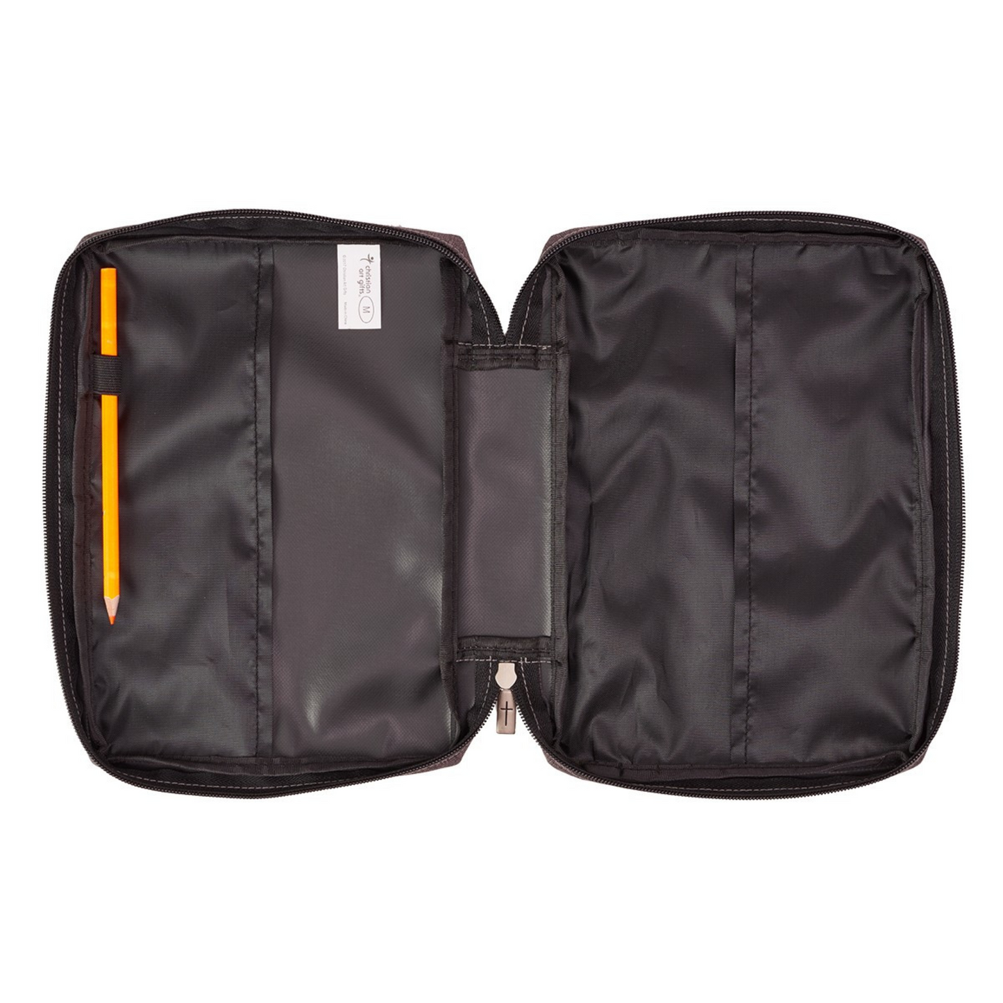 Poly-Canvas Value Bible Cover, Ichthus Fish Badge - Gray