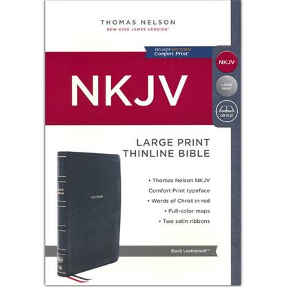 NKJV Large Print Thinline Reference, Leathersoft
