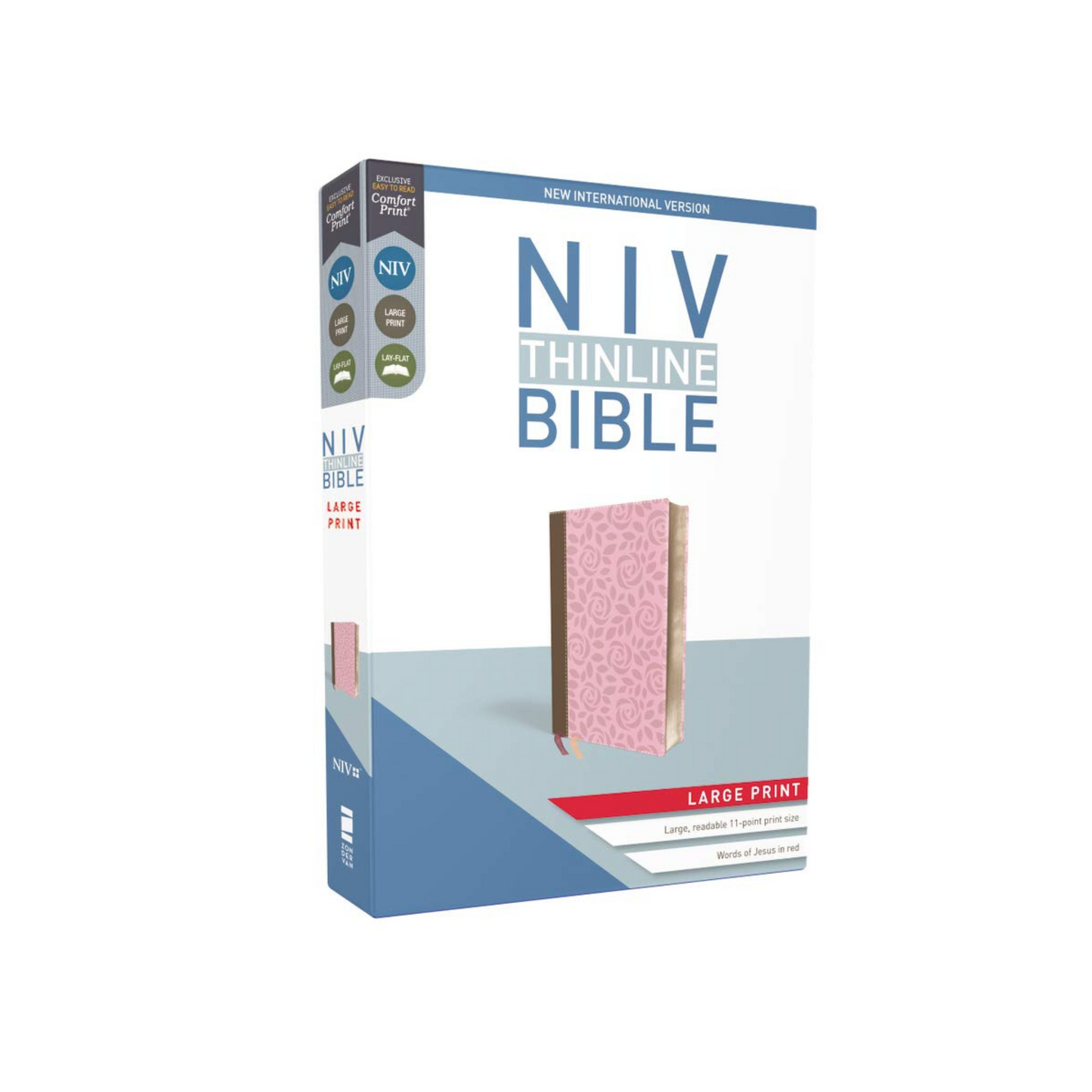 NIV Thinline Bible, Large Print, Pink Leathersoft