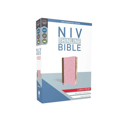 NIV Thinline Bible, Large Print, Pink Leathersoft