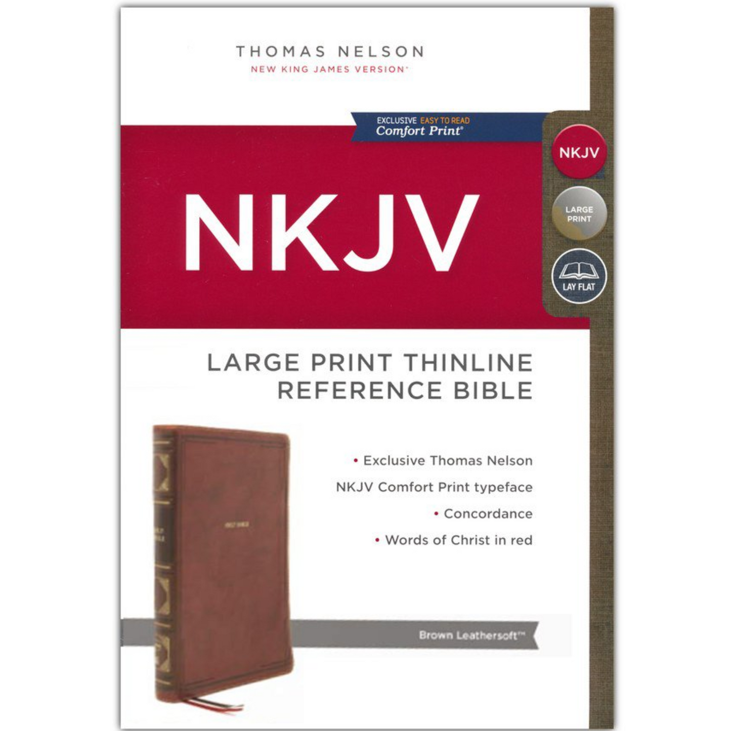 NKJV Large Print Thinline Reference, Leathersoft