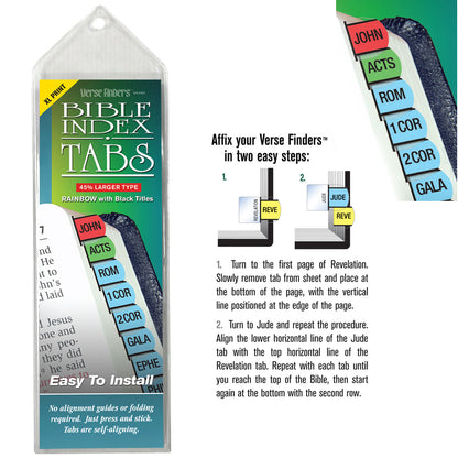 Bible Index Tabs - XL Print With Black Titles