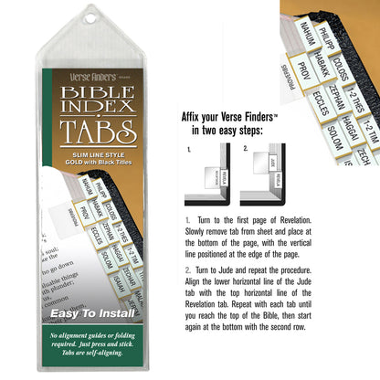 Bible Index Tabs - Slimline Style With Black Titles