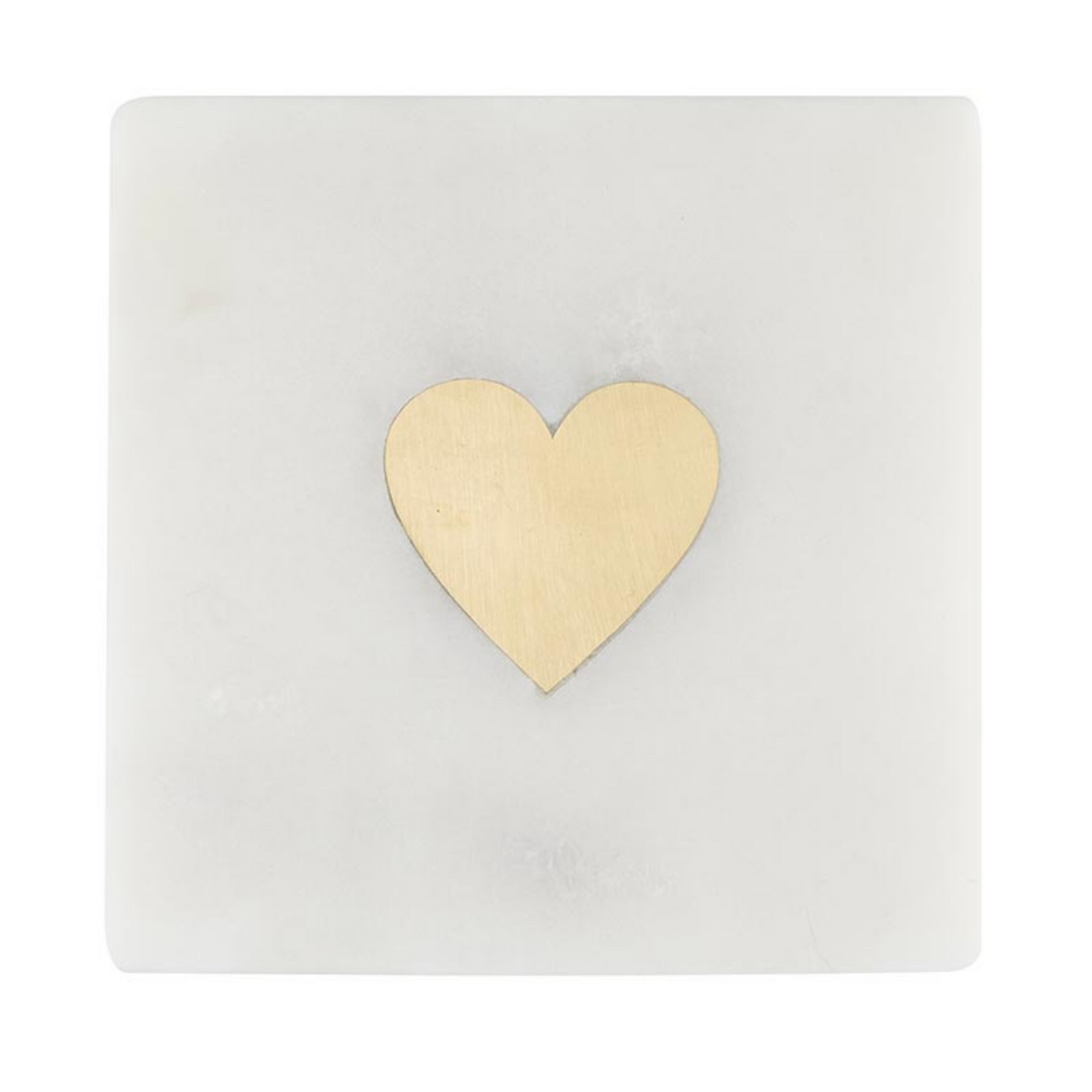 White Marble Coasters - Heart (Set of 4 #J2033)