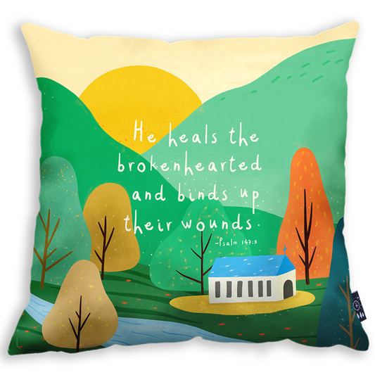 He Heals the Brokenhearted - Cushion Cover
