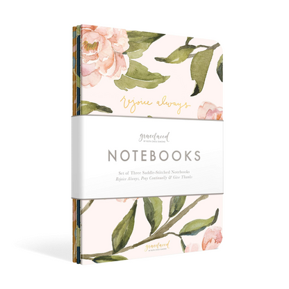 GraceLaced Lined Notebooks - Rejoice, Pray, Give (Set of 3)
