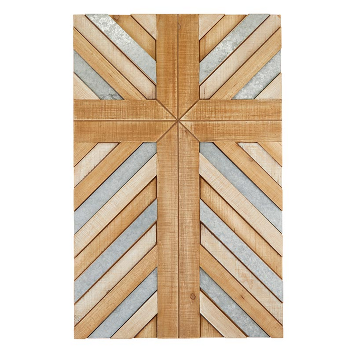 Wall Cross - Plank, Wood & Metal (#J1886)