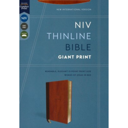 NIV Thinline Bible Giant Print Brown, Leathersoft