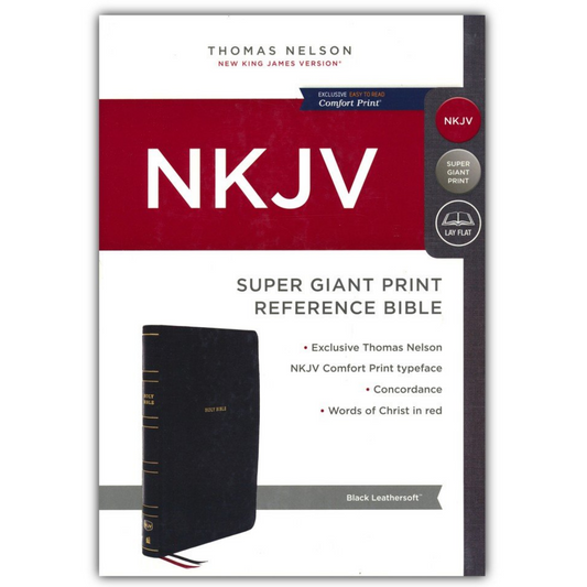 NKJV Super Giant Print Reference, Leathersoft - Black