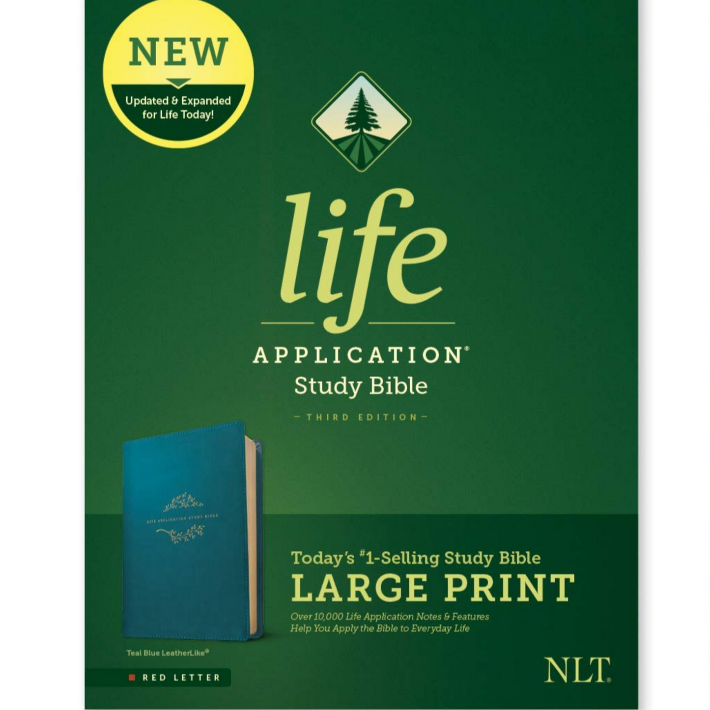 NLT Life Application Study Bible (Third Ed), Large Print - LeatherLike, Teal Blue